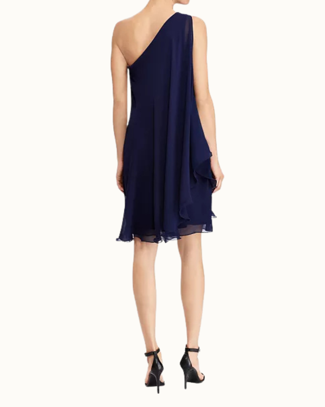 Ralph Lauren Londie Georgette One-Shoulder Dress