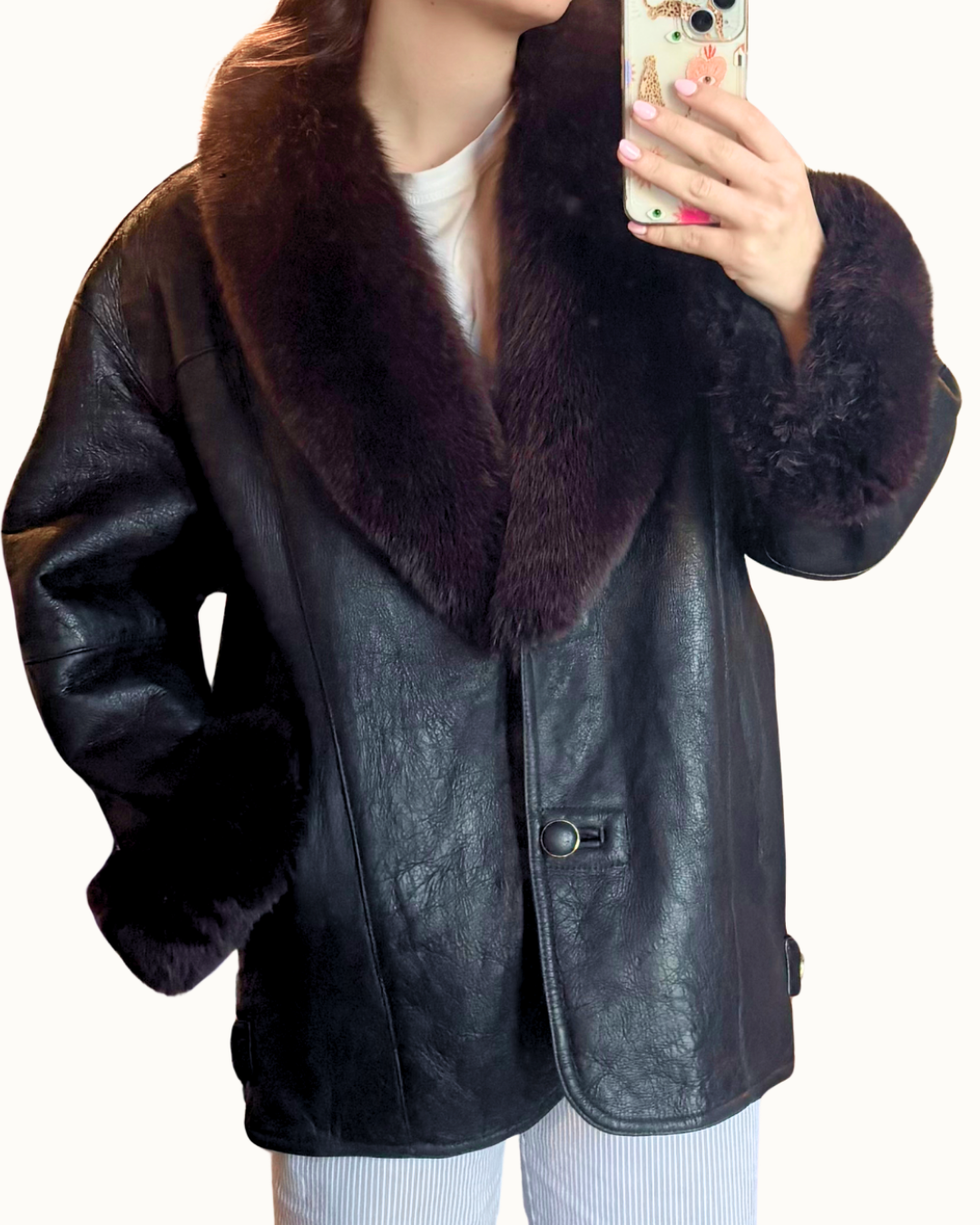 Abrigo De Piel De Borrego + Pelo De Zorro