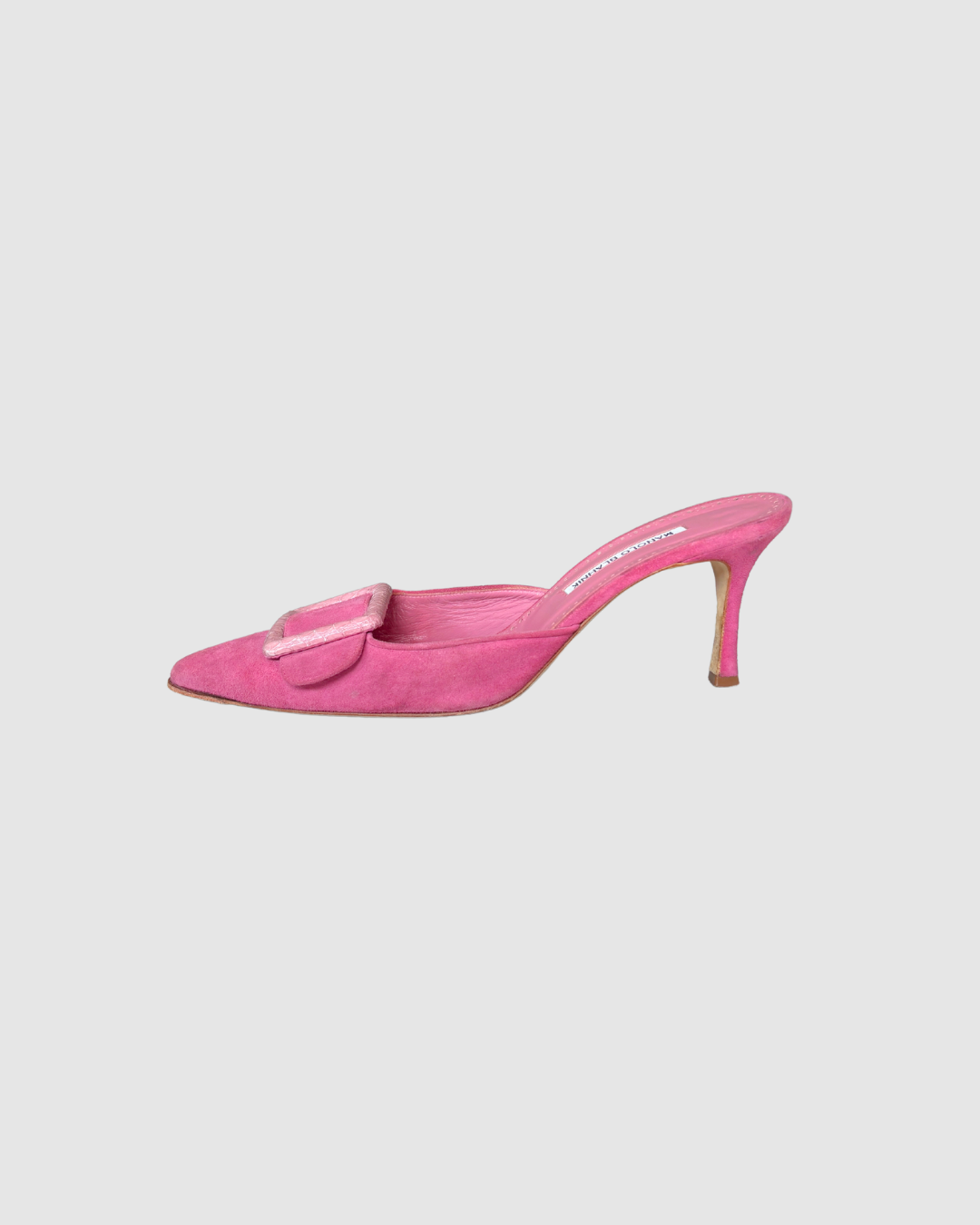 Manolo Blahnik Maysale mules en pink suede