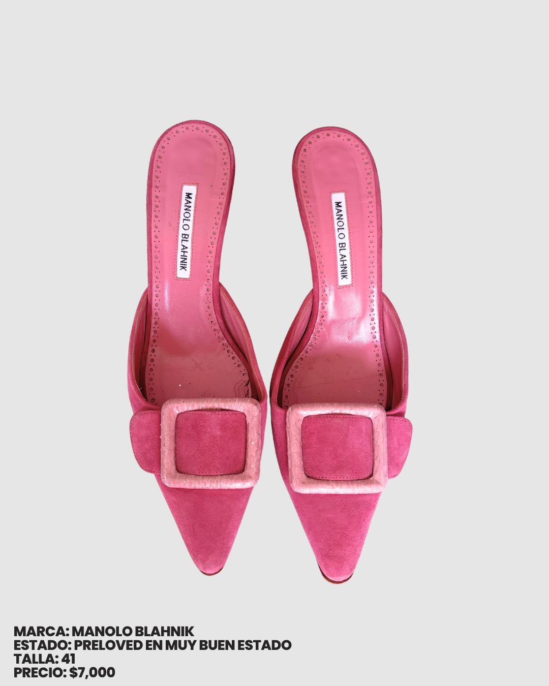 Manolo Blahnik Maysale mules en pink suede