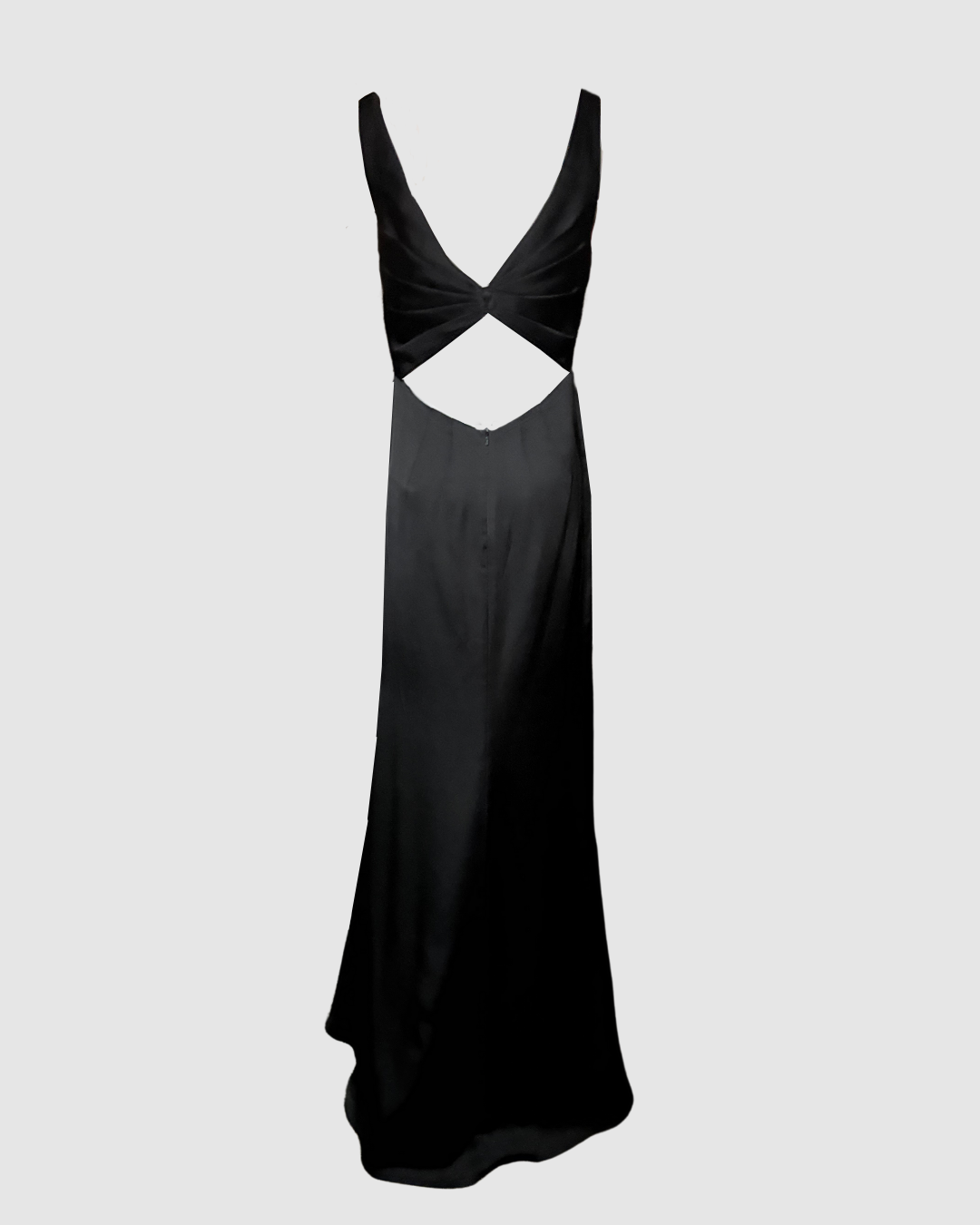 Vestido largo negro satinado