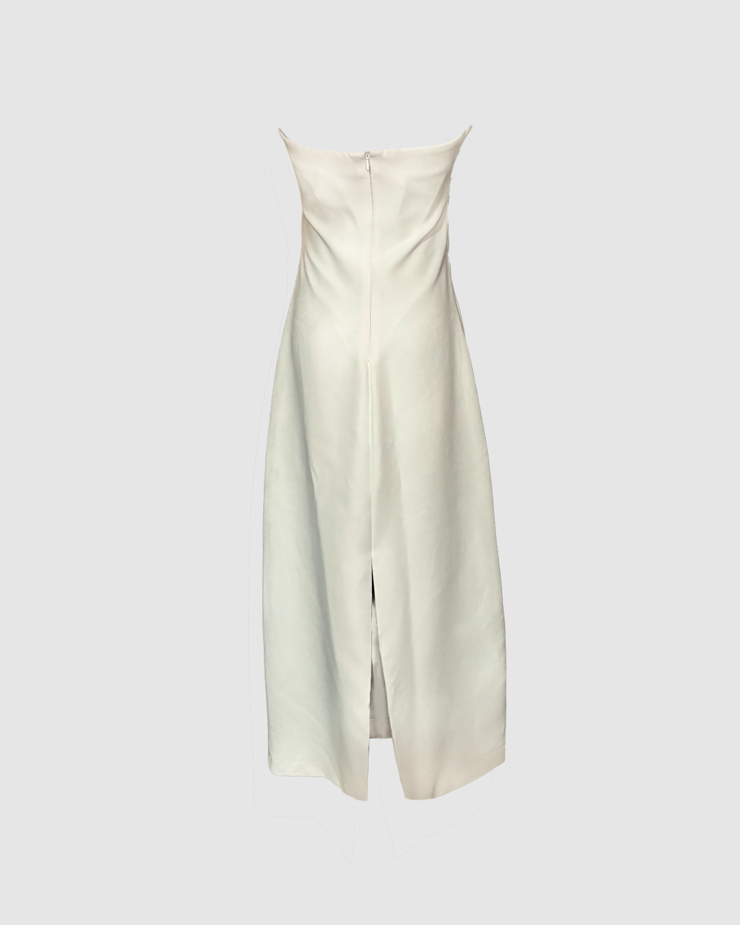 Vestido midi blanco strapless