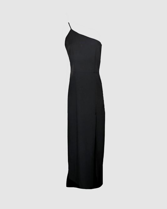 Vestido largo negro asimétrico