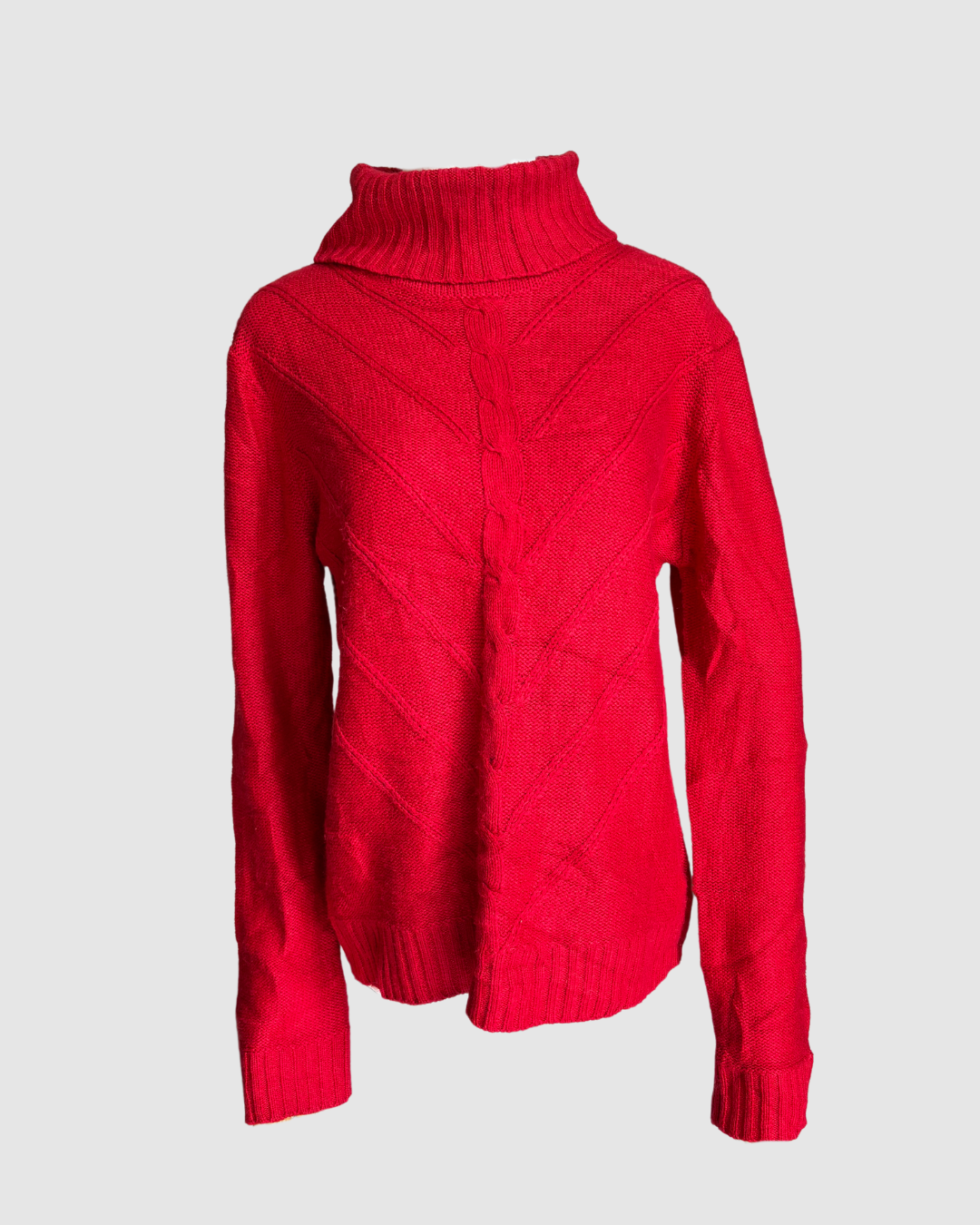 Suéter rojo de cuello alto