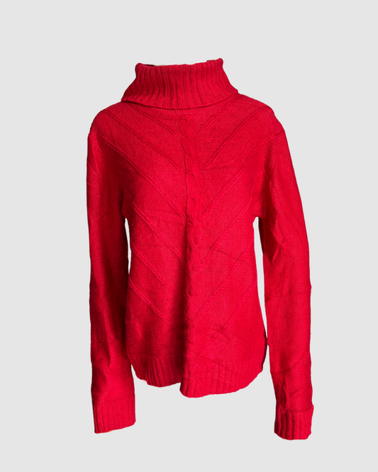 Suéter rojo de cuello alto
