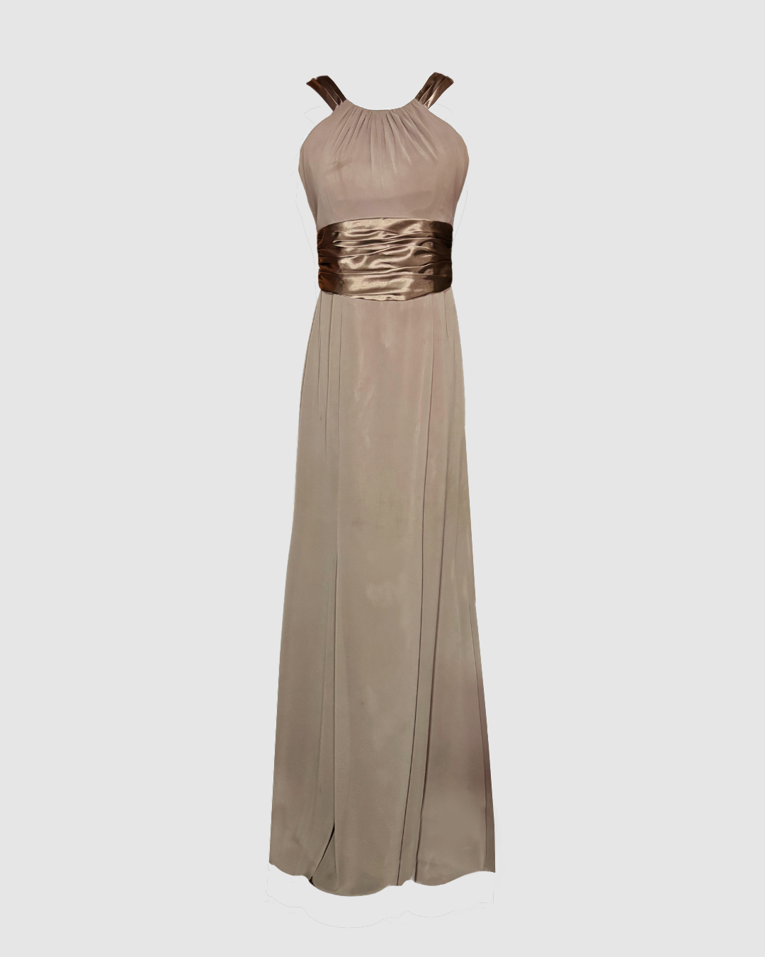 Vestido largo beige halter
