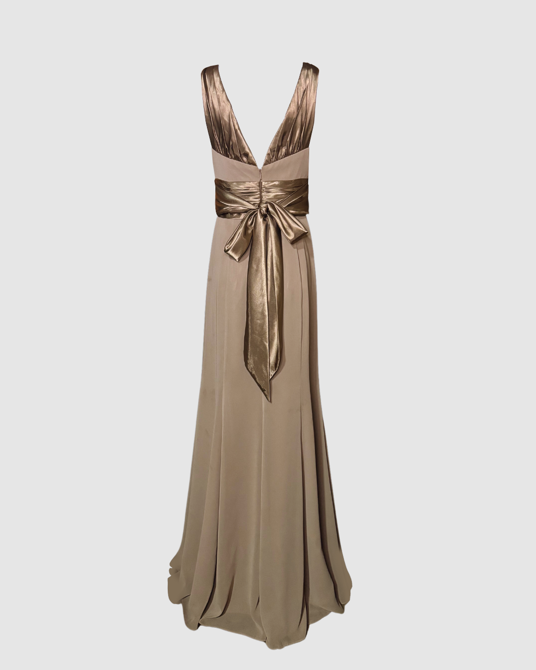 Vestido largo beige halter