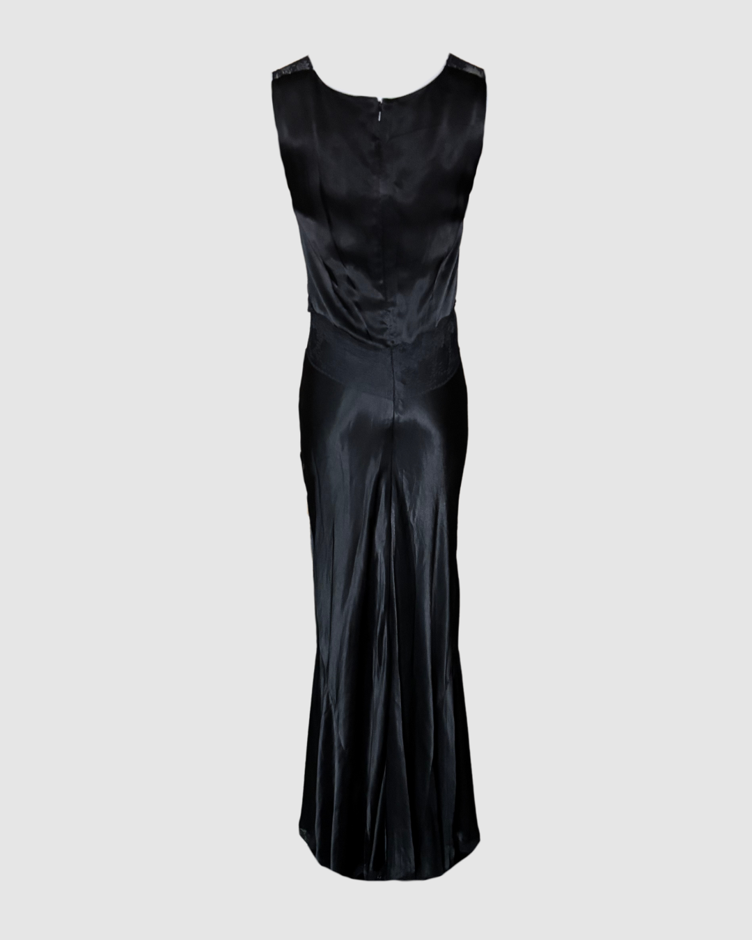Vestido largo negro con encaje
