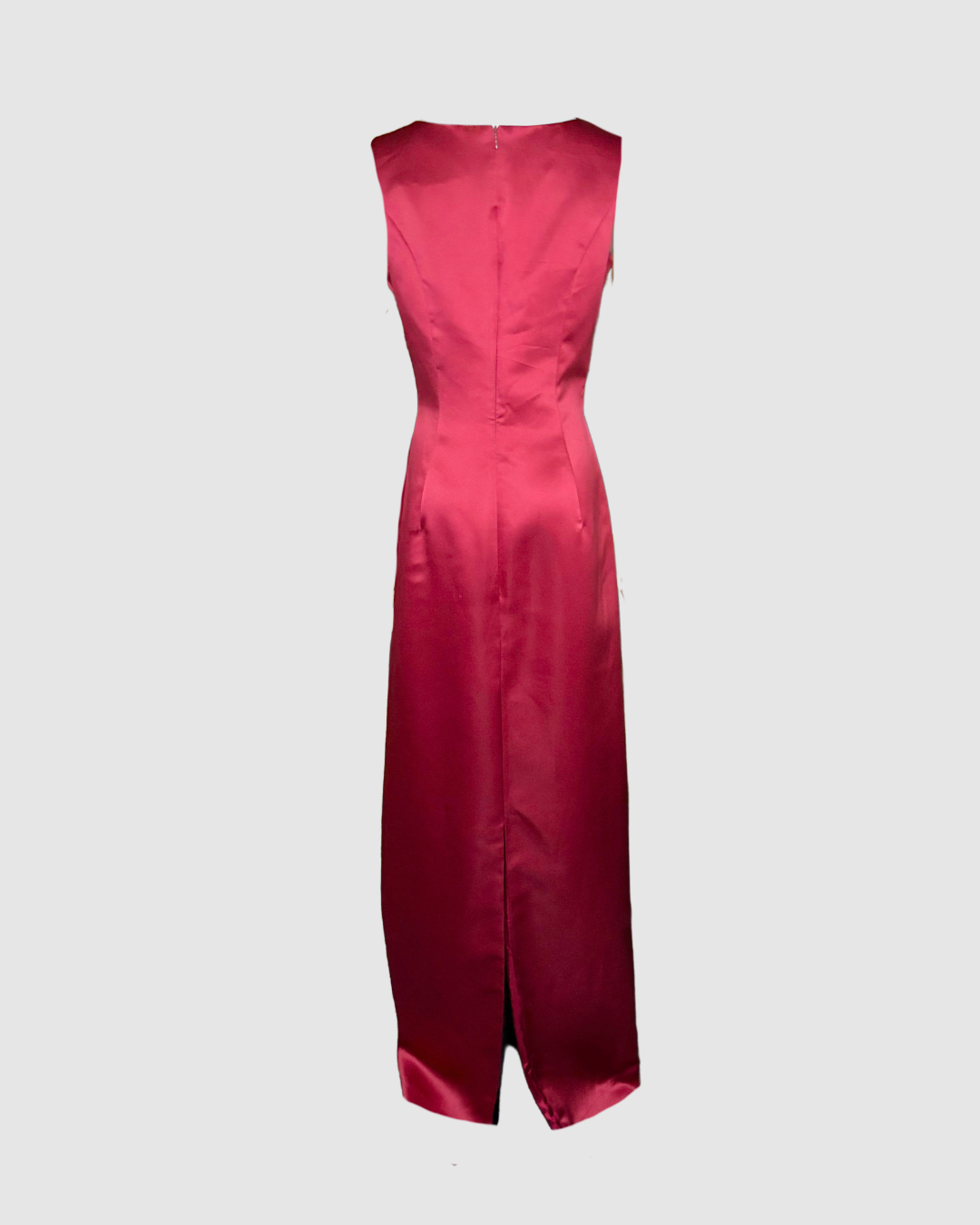 Vestido largo rojo satinado