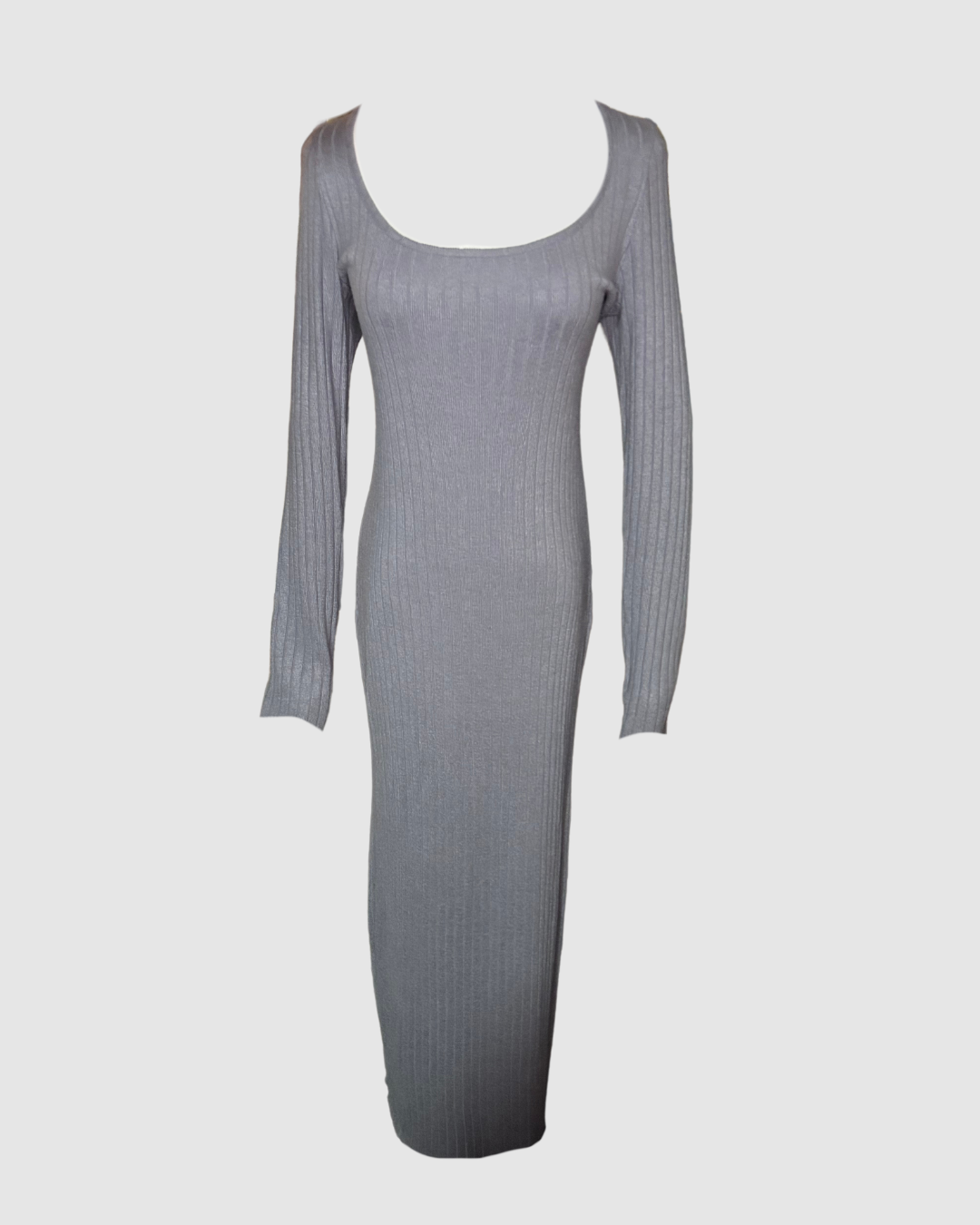 Vestido largo gris de sueter