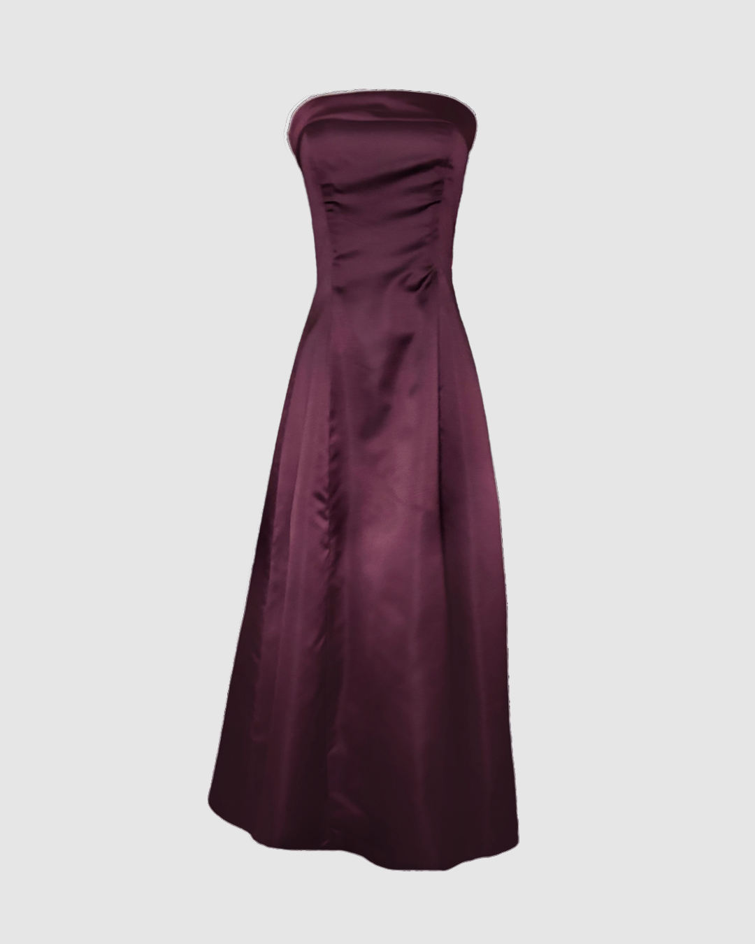 Vestido largo vino strapless