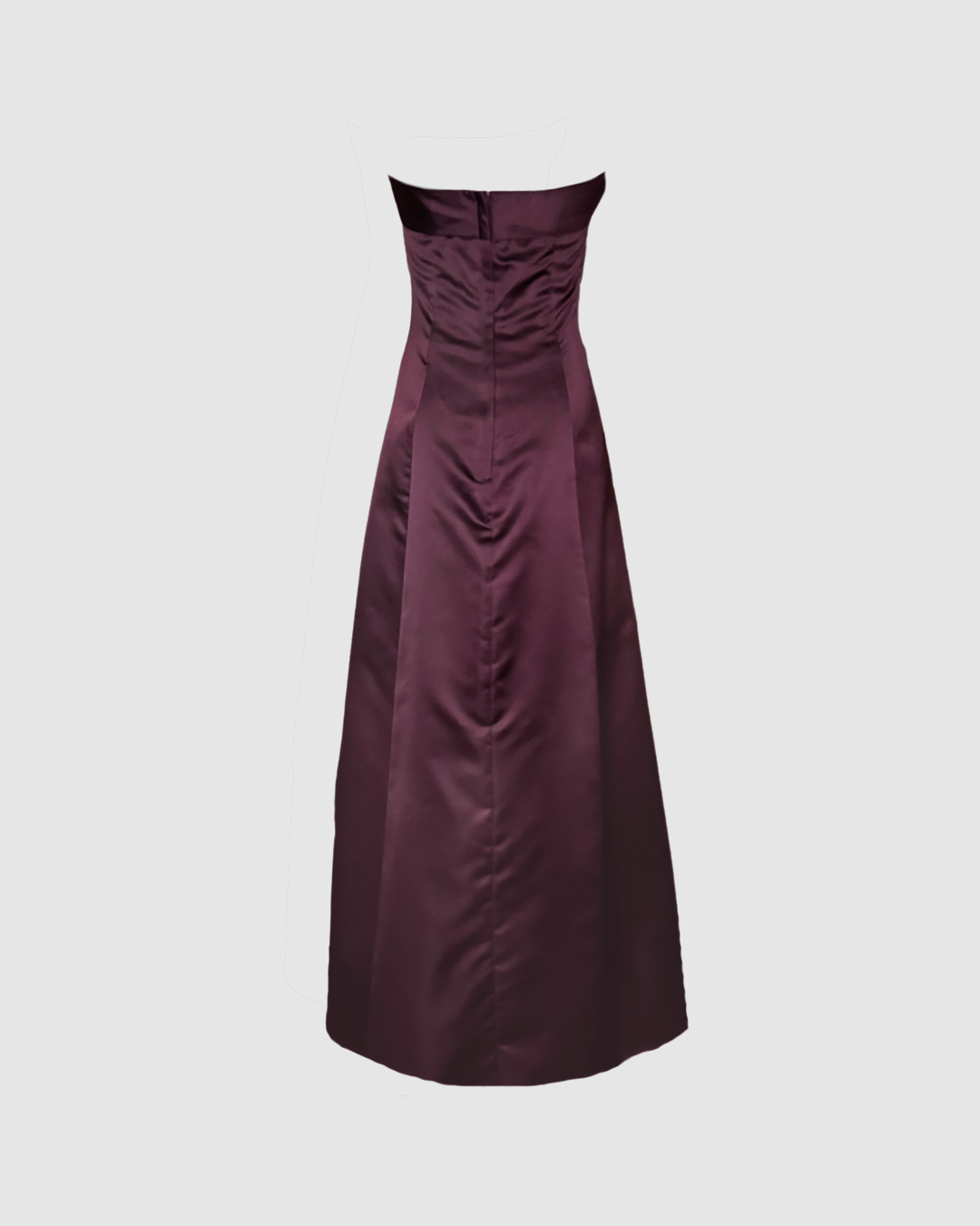 Vestido largo vino strapless