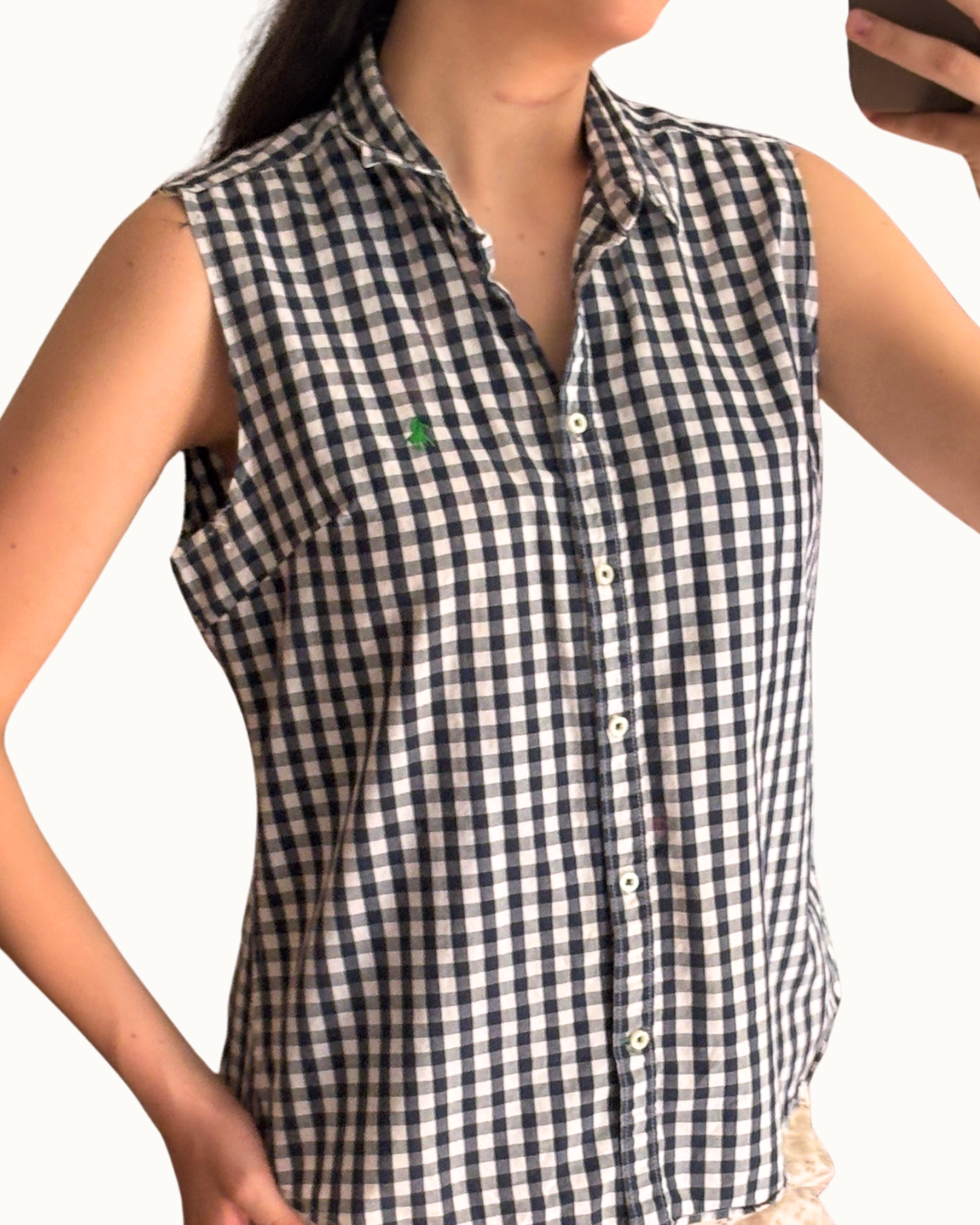 Gingham Print Button Shirt