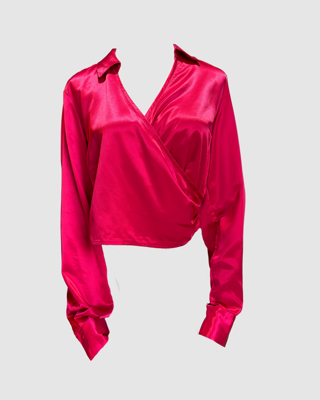 Blusa rosa satinada