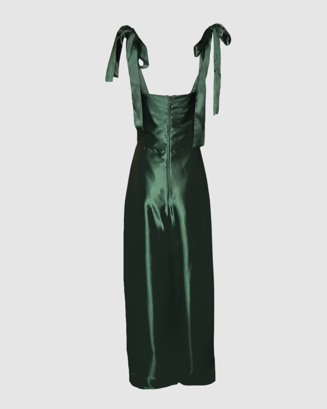 Jumpsuit largo verde satinado