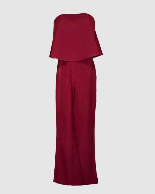 Jumpsuit largo rojo quemado