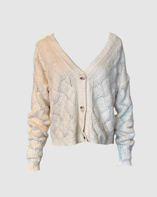 Cardigan beige knitted