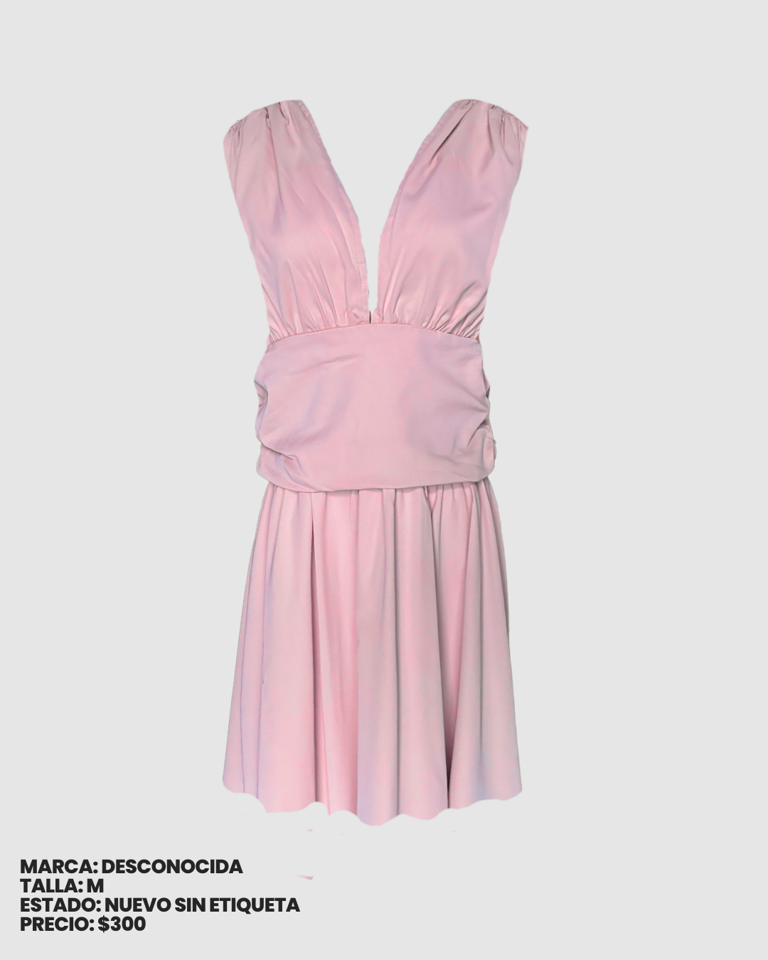 Vestido corto rosa pastel