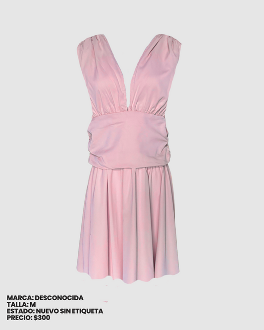 Vestido corto rosa pastel