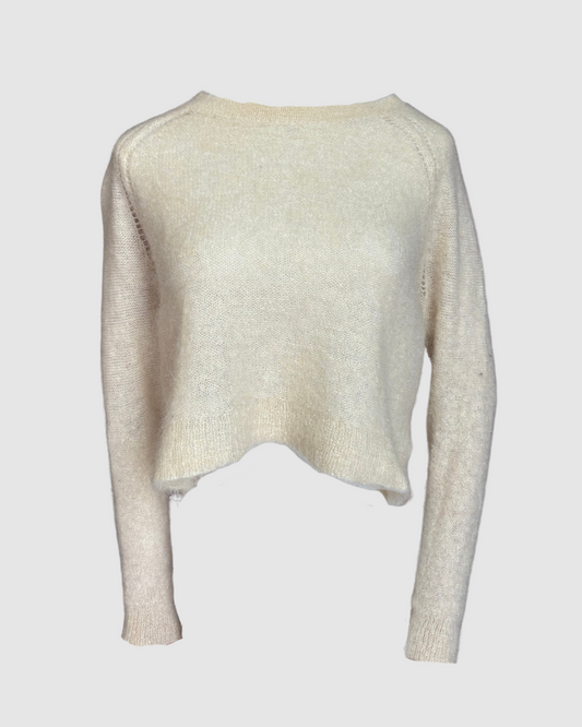 Sueter cropped beige