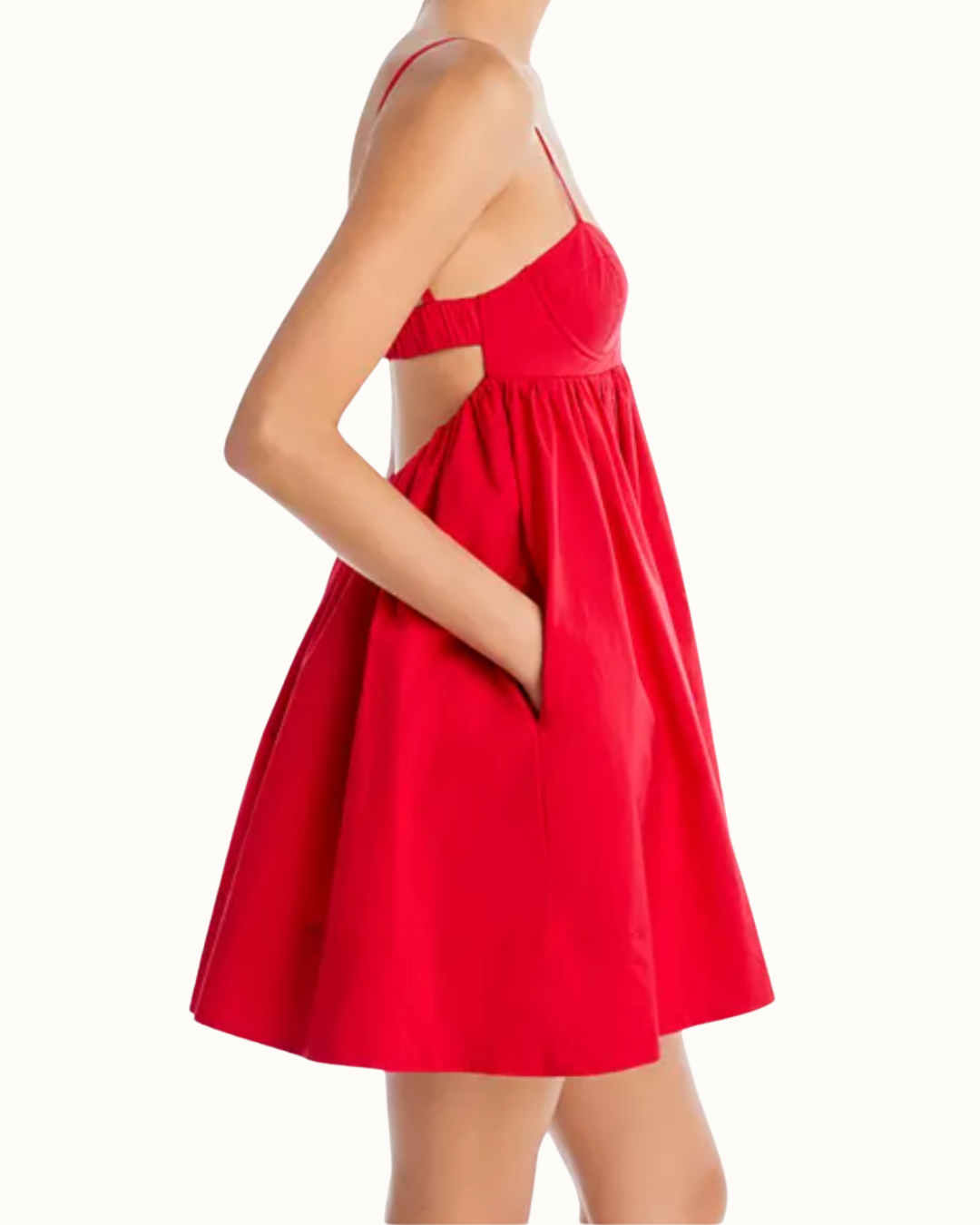 AQUA & Kristopher Brock Cotton Poplin Cutout Back Mini Dress