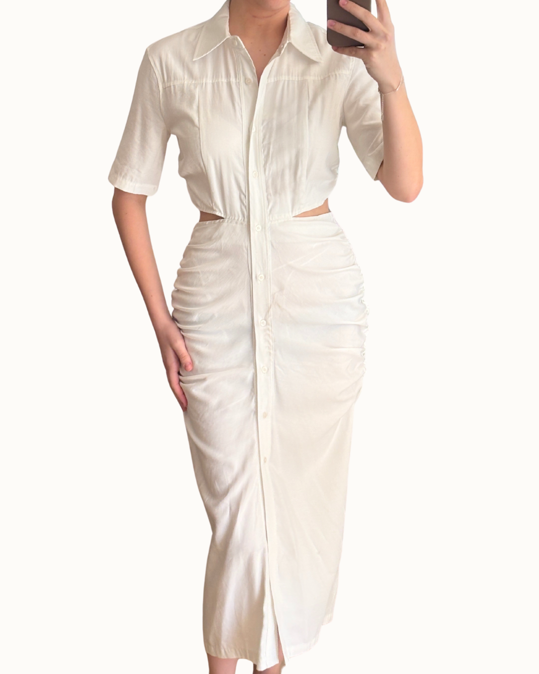 Midi Cut-Out Buttons Dress