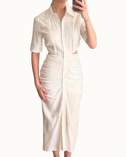 Midi Cut-Out Buttons Dress