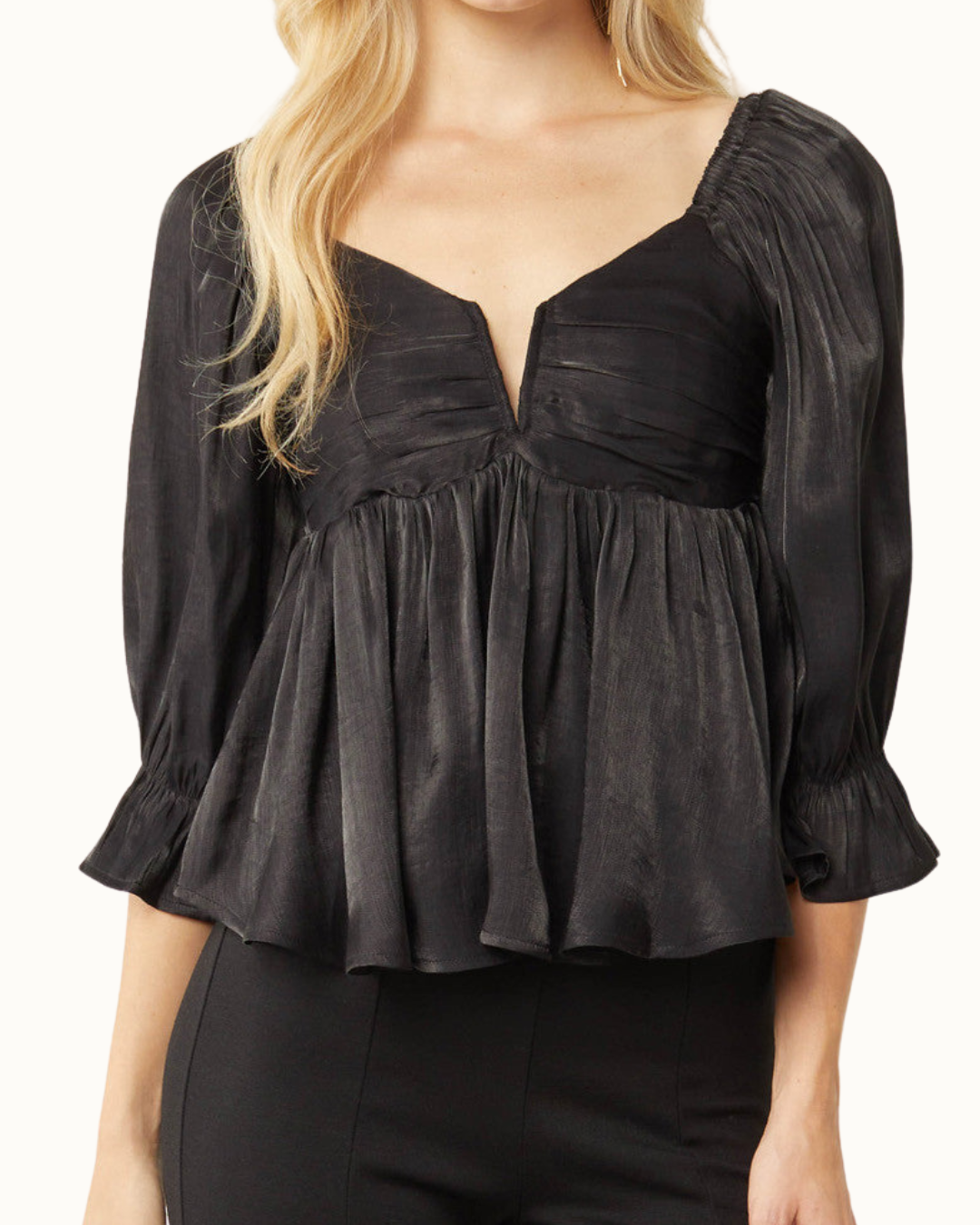 Iridescent Babydoll Top