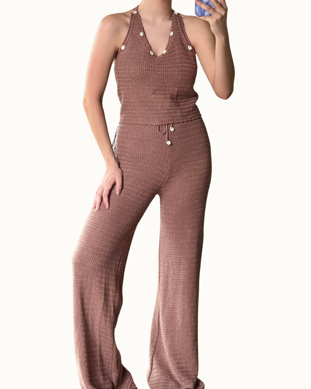 Set De Top Y Pantalón Tejido