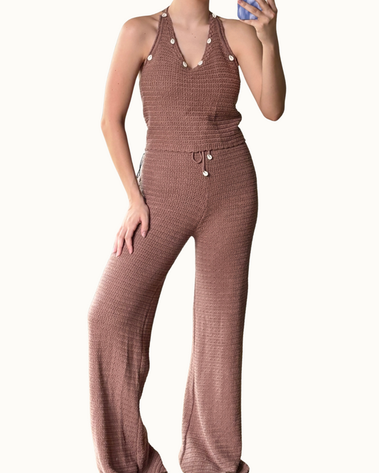 Set De Top Y Pantalón Tejido