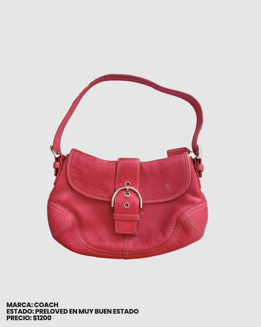 Bolsa mediana roja de piel