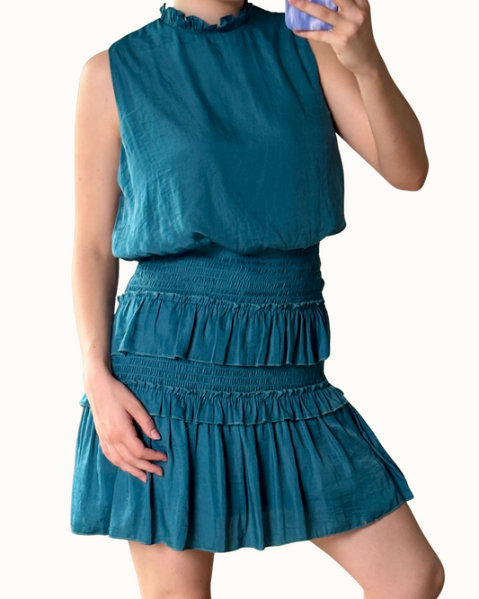 Vestido Corto Con Ruffles