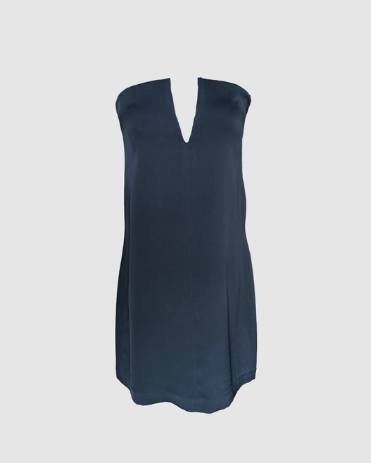 Vestido corto negro strapless