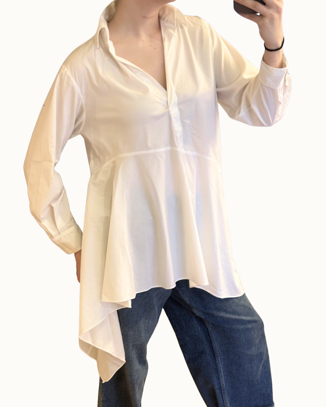 Zara Asymmetrical White Shirt