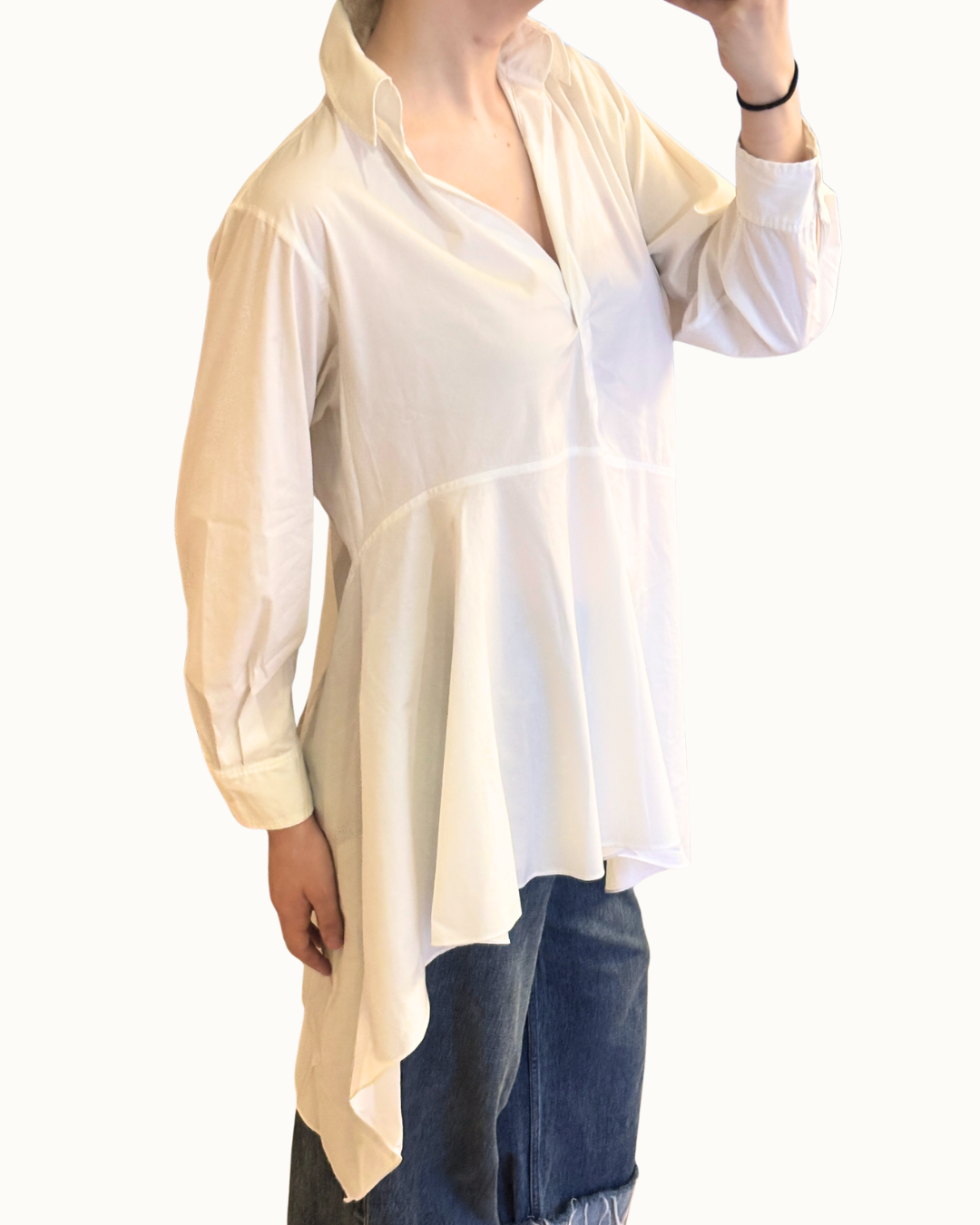 Zara Asymmetrical White Shirt