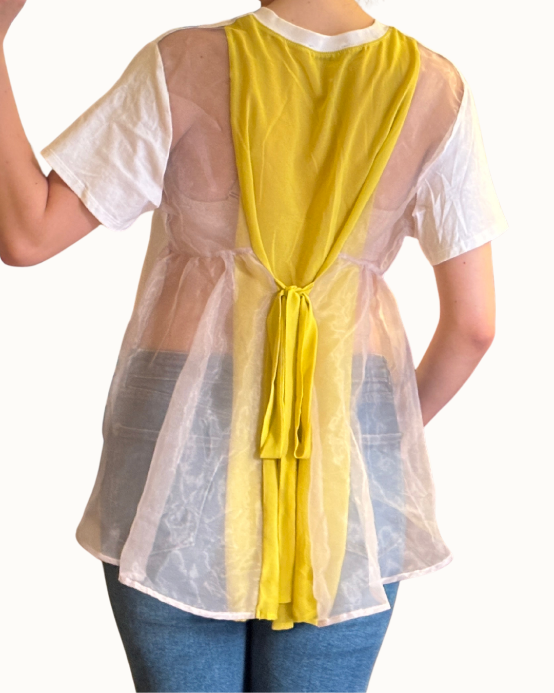 Zara Sheer Black White T-Shirt