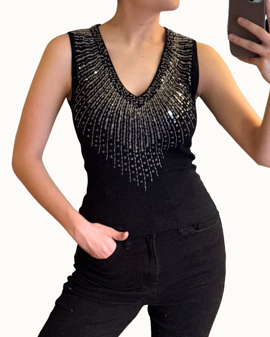 Cache Sequins Top