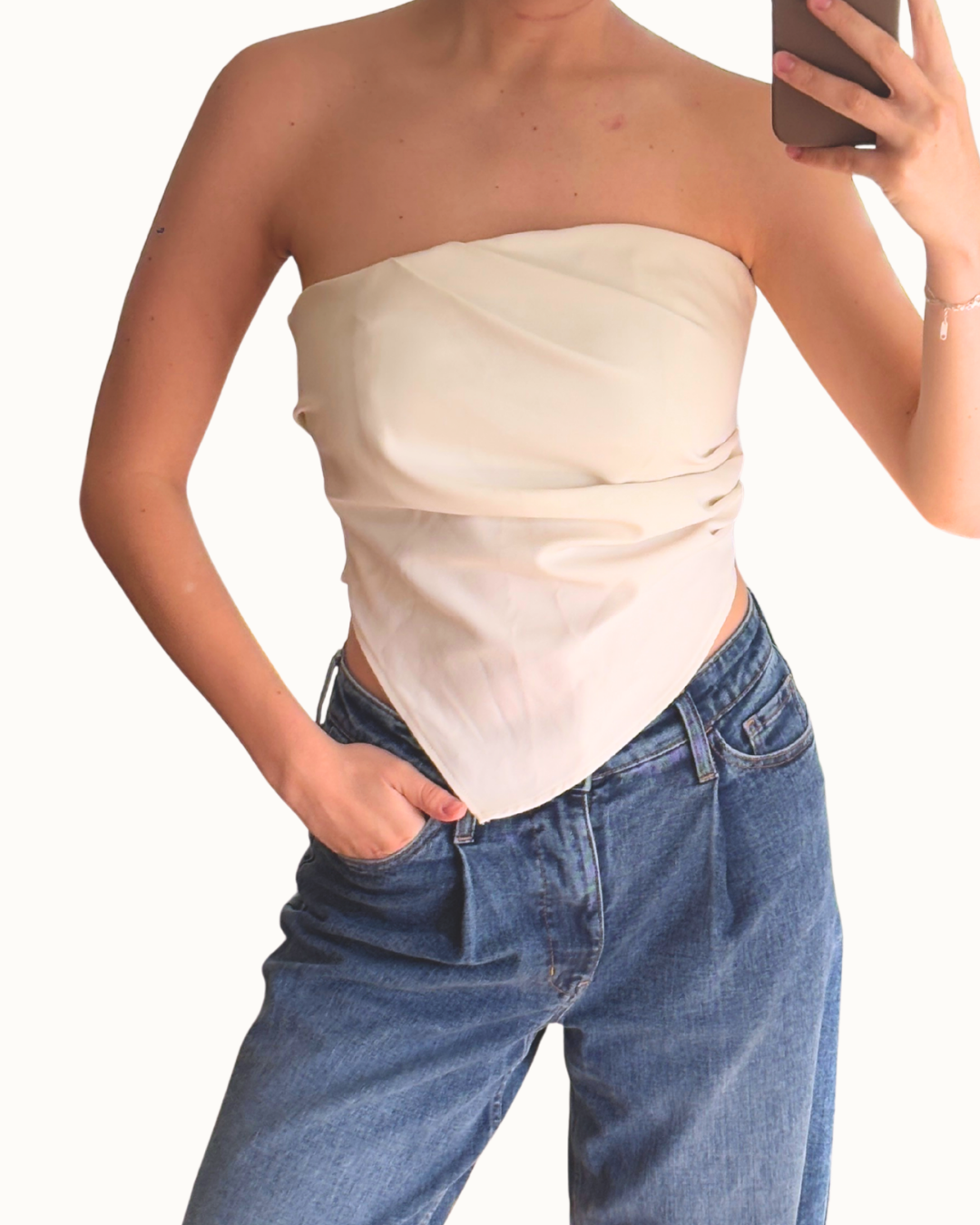 Zara Strapless Asymmetric Top