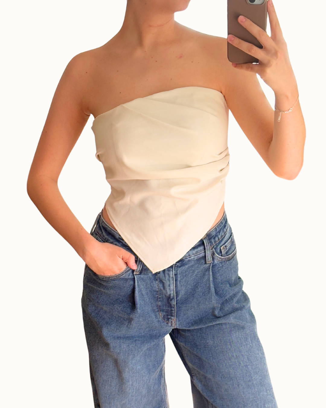 Zara Strapless Asymmetric Top