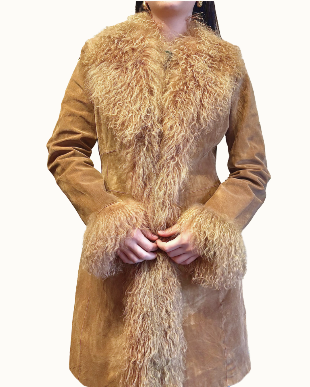 Abrigo De 100% Borrego Mongol