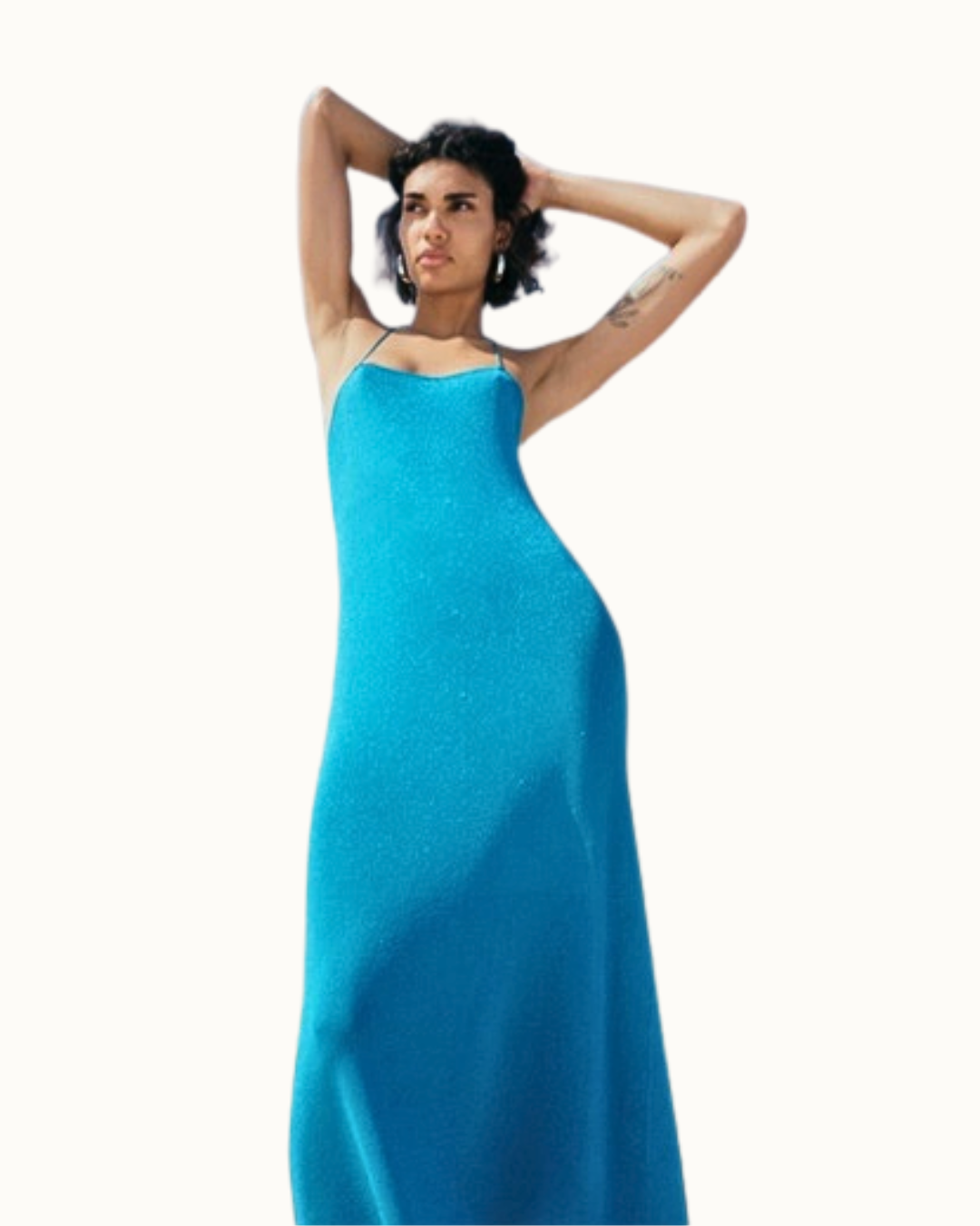Vestido Midi Tejido Con Brillos