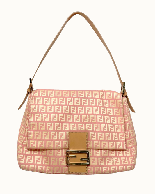 Fendi Pink Canvas Mamma Baguette