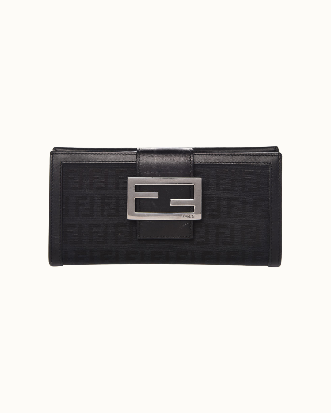 Fendi Zucchino Canvas And Leather Forever Continental Wallet