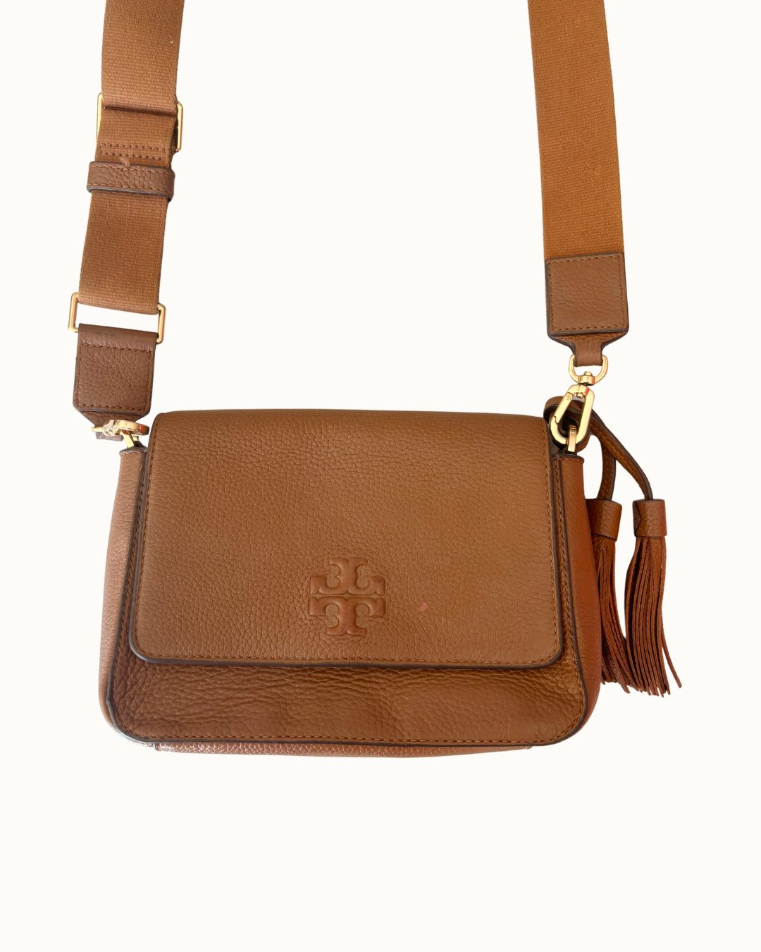 Tory Burch Thea Web Flap Crossbody Bag.
