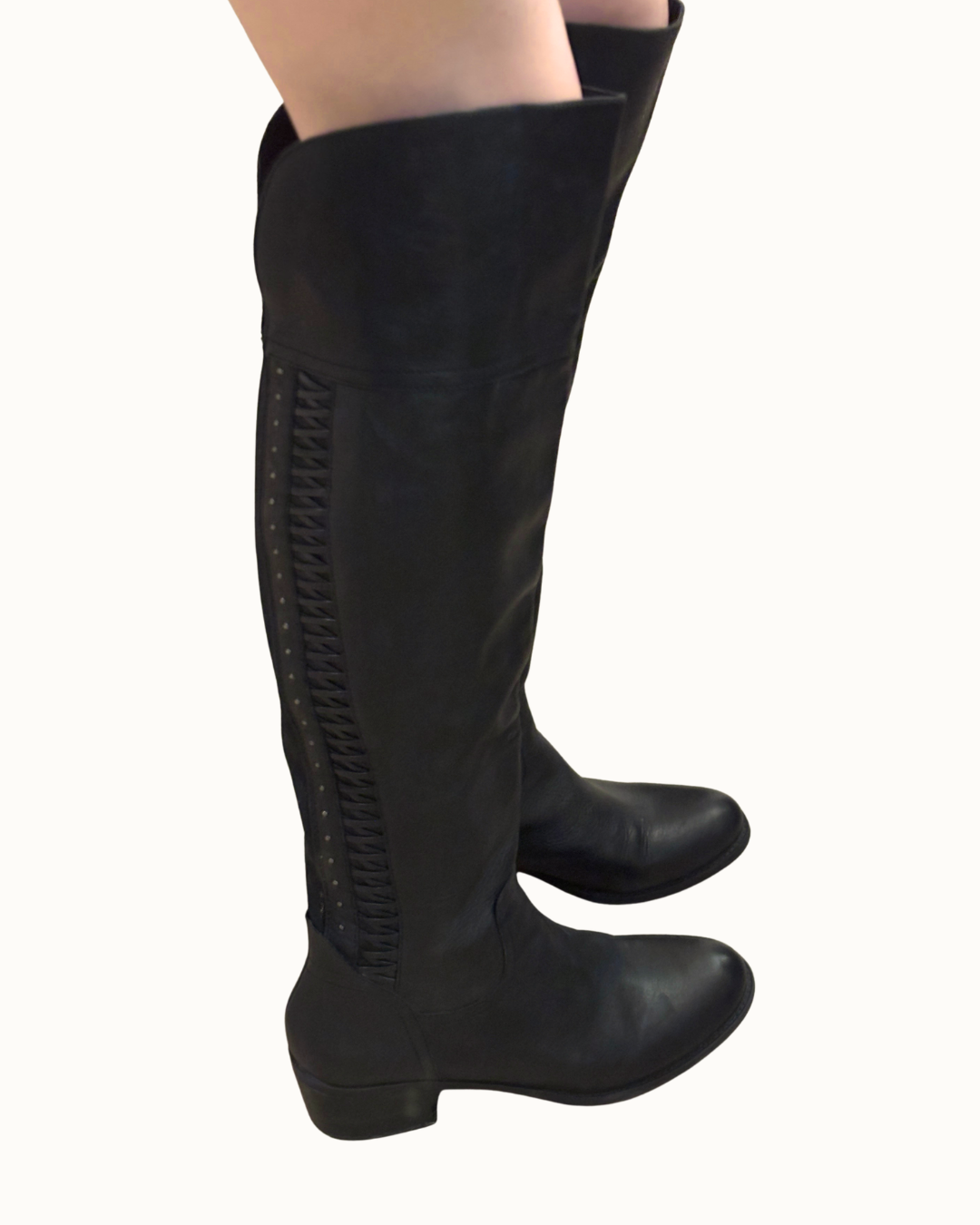 Vince Camuto Over-The-Knee Black Leather Boots