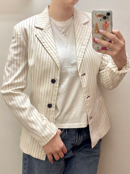 Blazer blanco de pin stripes