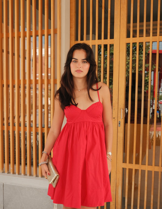 Vestido corto rojo