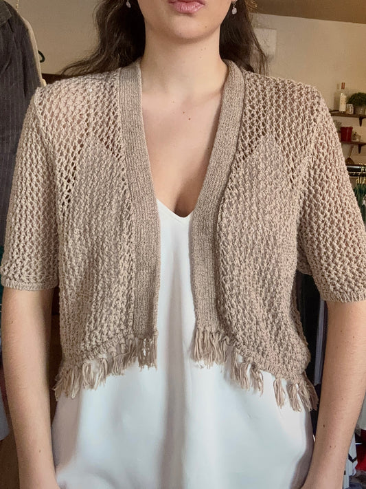 Cardigan beige crochet