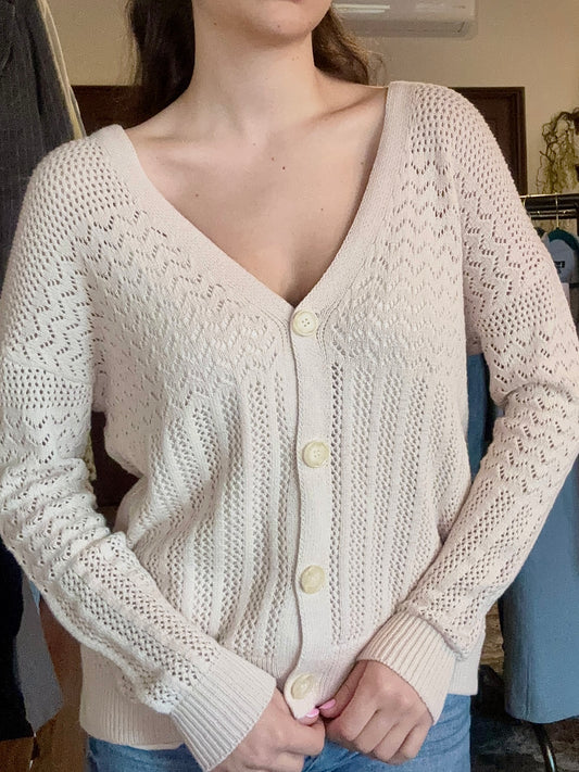 Cardigan beige crochet