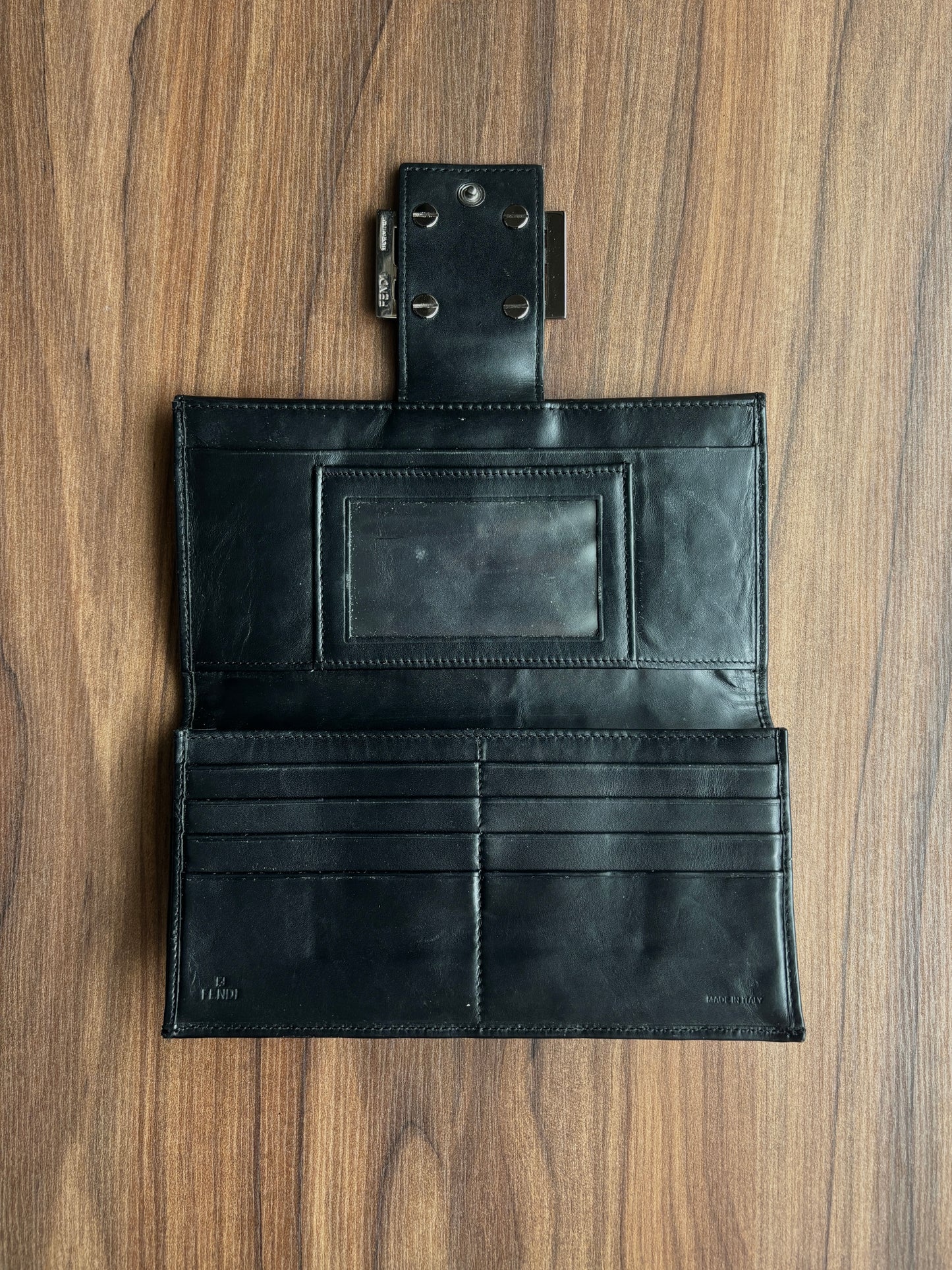 Fendi Zucchino Canvas And Leather Forever Continental Wallet